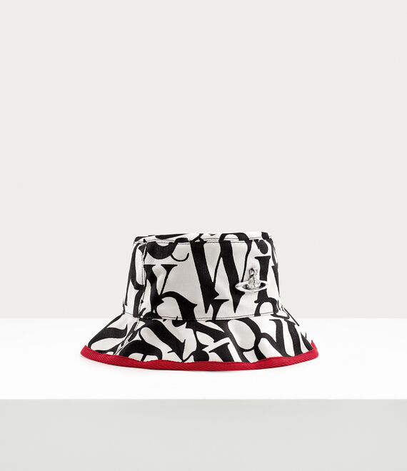 Vivienne Westwood Fisher Bucket Hat in black words